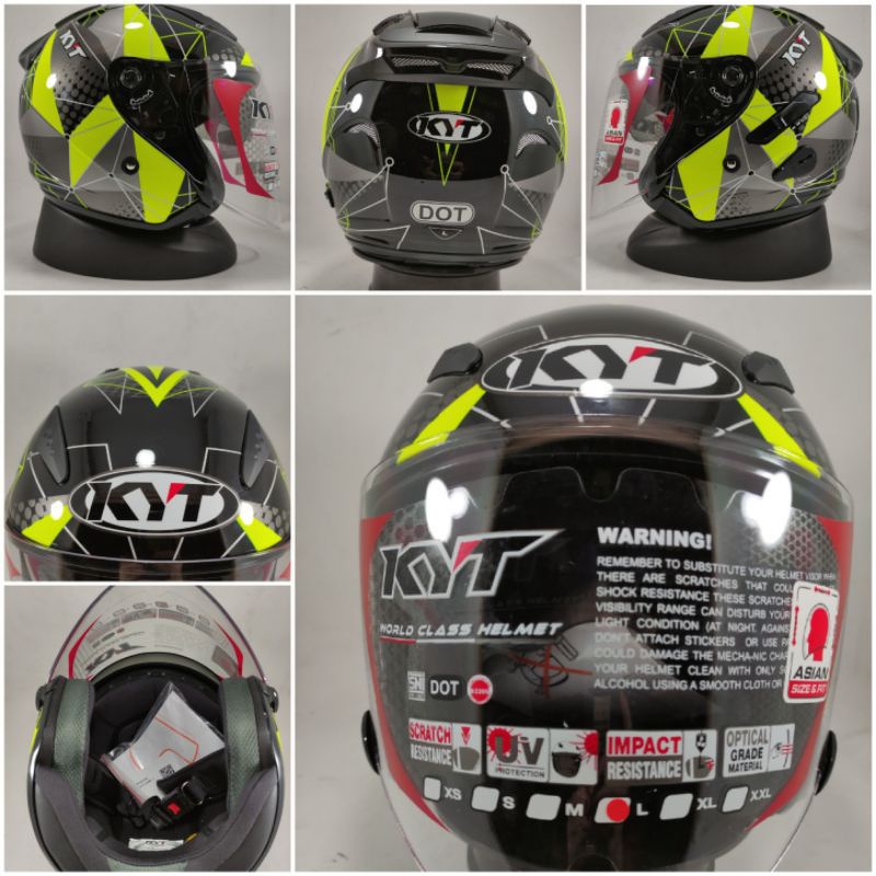 Helm KYT GALAXY Flat R BLACK DOFF & Motif Corak-6