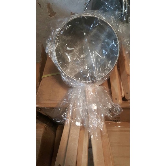 Saringan Minyak Halus Doble Stainles Asli Gagang Kayu No 24