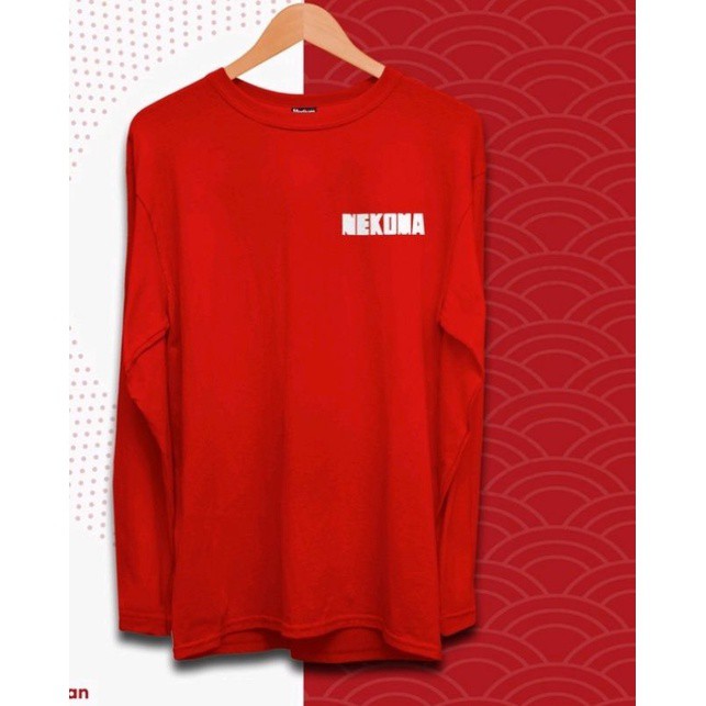 kaos lengan panjang Nekoma High Longsleeve Tee | Haikyuu | Kaos Jepang tshirt unisex combed 30s