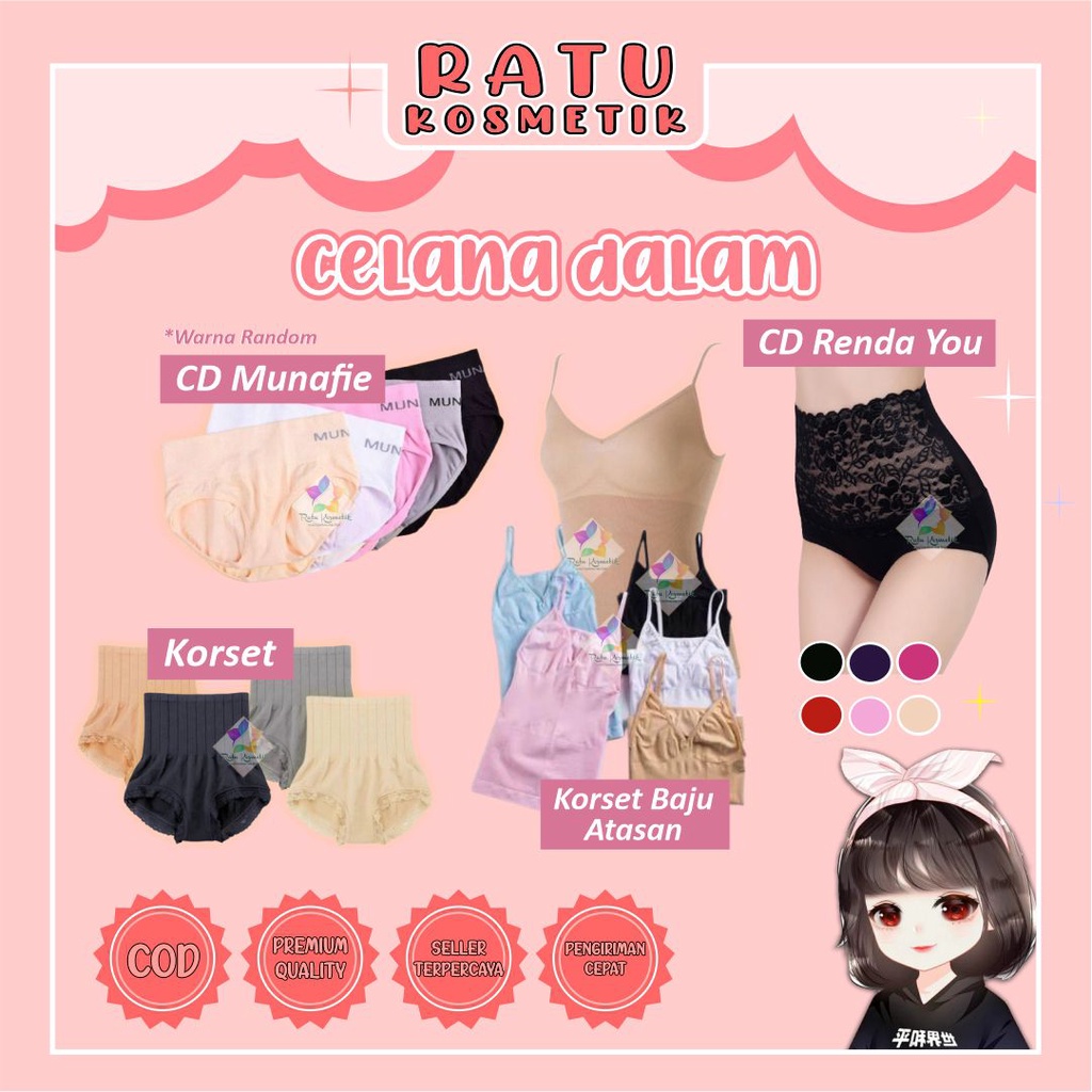 ❤ RATU ❤ Cd &amp; Baju Munafie | Celana Dalam Korset Atasan Camisole Pelangsing Munafi Kamisol Wanita