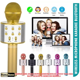 Mic Bluetooth WS-858 / Smule Wireless Karaoke Portable / WARNA RANDOM