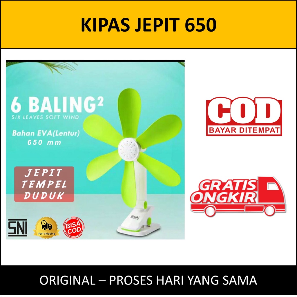 Kipas Angin Jepit Meja Listrik Dinding Meja Jepit Gantung GSE 650 GSE650 GSE-650 Original Baling-baling Murah