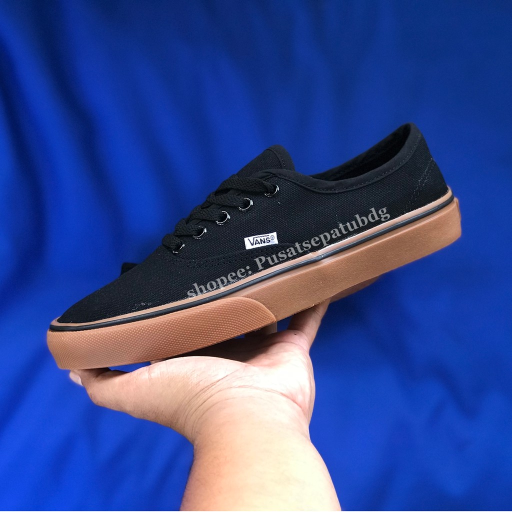 VANS AUTHENTIC BLACK GUM HITAM