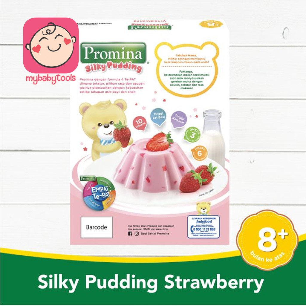 PROMINA SILKY PUDDING STRAWBERRY COKELAT BOX 100GR SILKY PUDING 9+