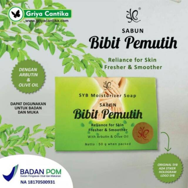 SABUN BIBIT PEMUTIH SYB BPOM - SYB SOAP ORIGINAL - SABUN PEMUTIH BADAN