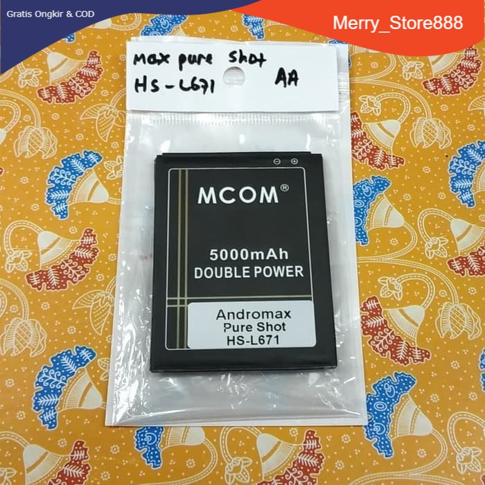 Batere Battery Batre Baterai Double Power Mcom Hisense Pureshot L671 HS-L671