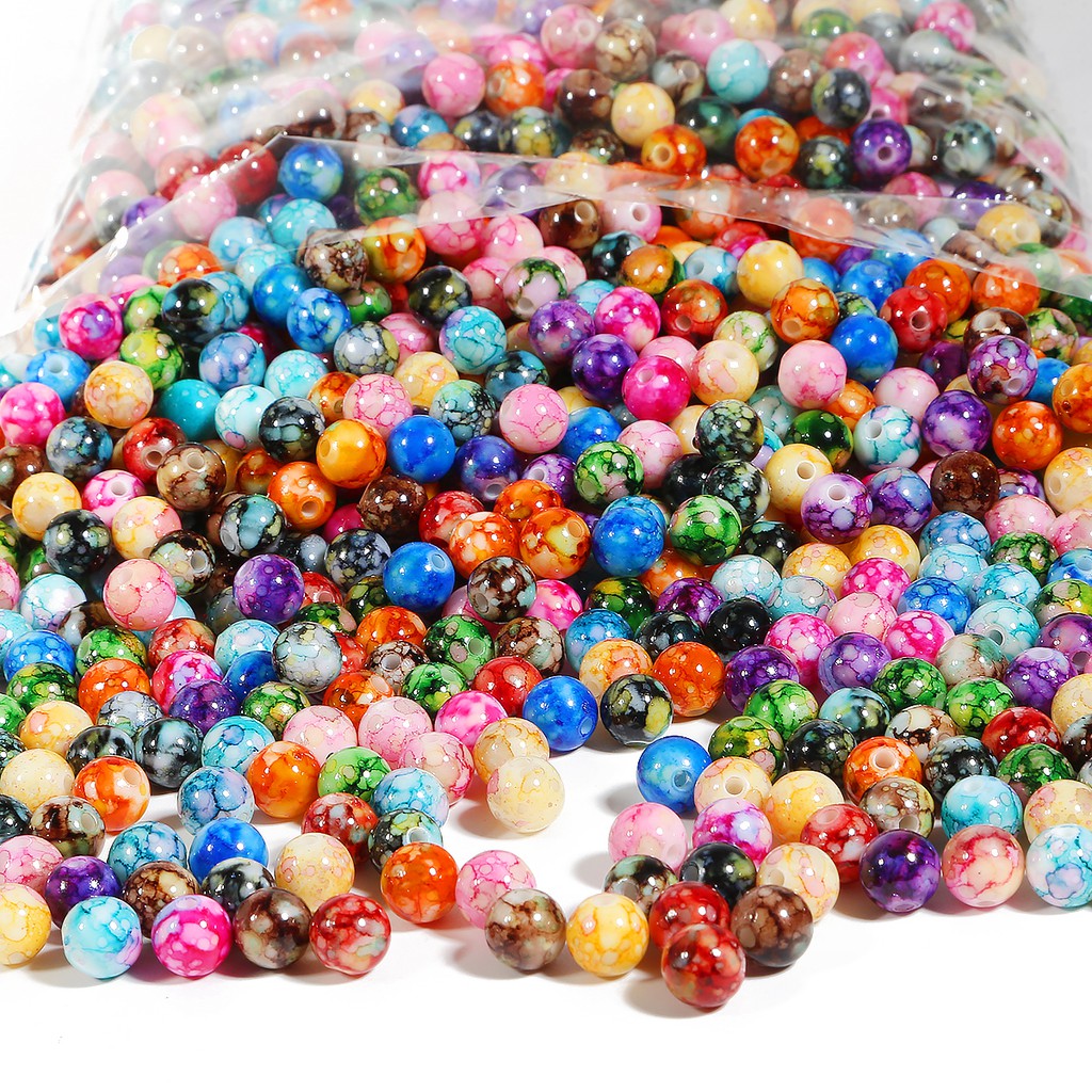 8/10/12/14 mm Round Acrylic Loose Spacing Beads DIY Craft Supplies Garment Sewing Beads Decoration Accessories