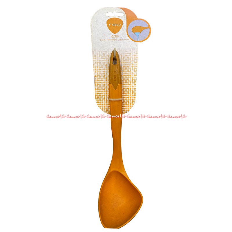 Reo Ladle Louche Sendok Spatula Plastik Tangkai Panjang Orange Kuning