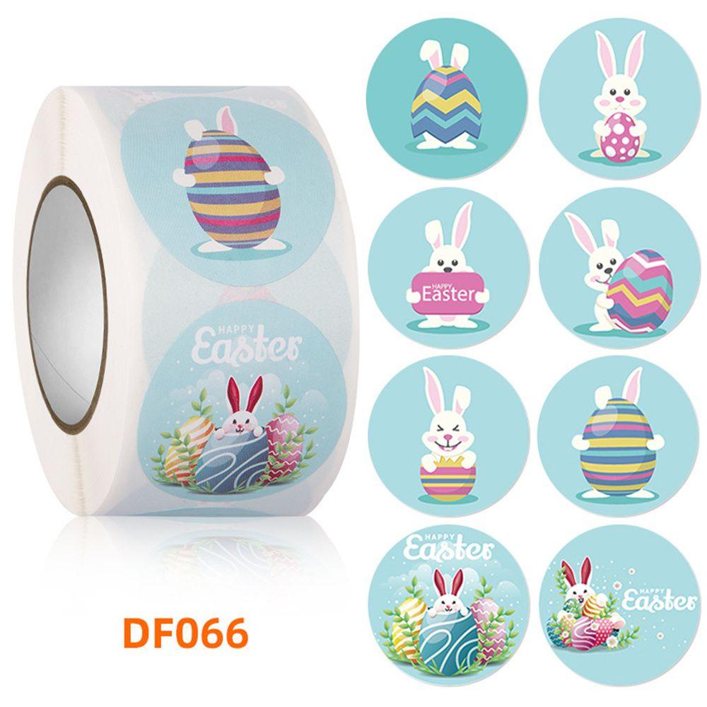 Nanas 500 Pcs/roll Paskah Stiker Kemasan Hadiah Dekorasi Pesta Kelinci Paskah Telur Bunny Self Adhesive Labels Stickers