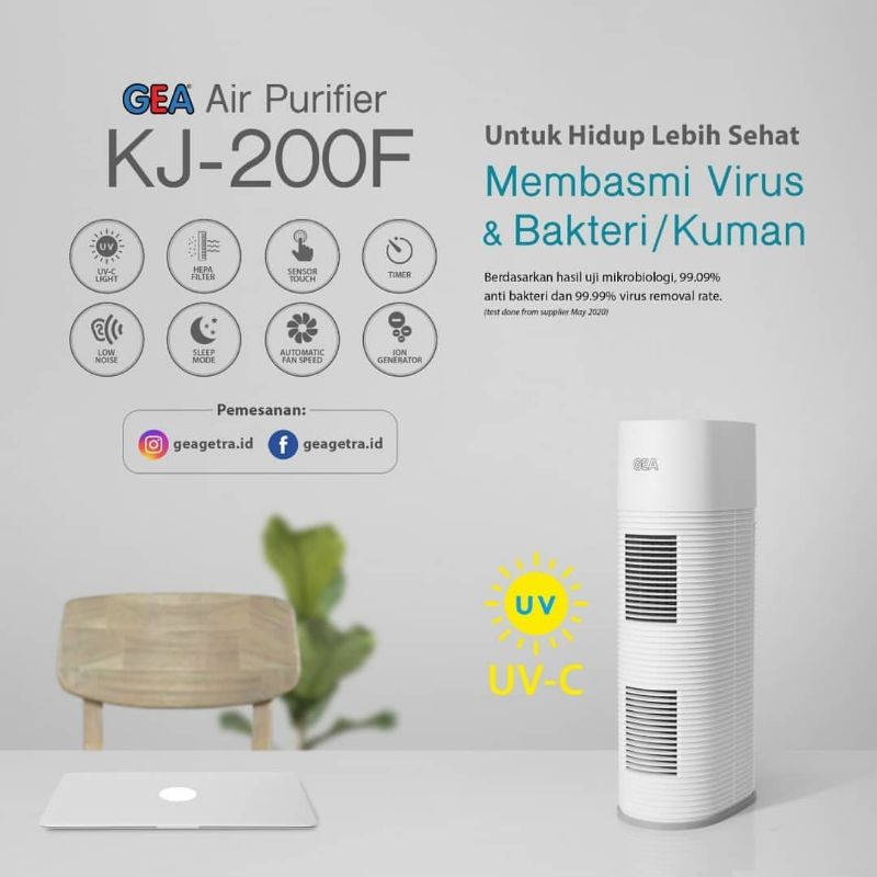 GEA UV-C KJ200F-A1 / KJ200F Air Purifier Coverage Area 27m2