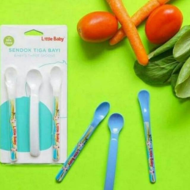 LITTLE BABY Spoon 3pcs Sendok Bayi BPA Free