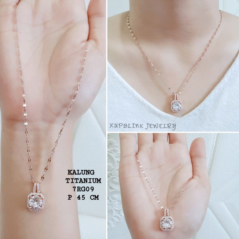 Kalung Titanium Wanita Anti Karat Dan Anti Luntur Xupblink Jewelry