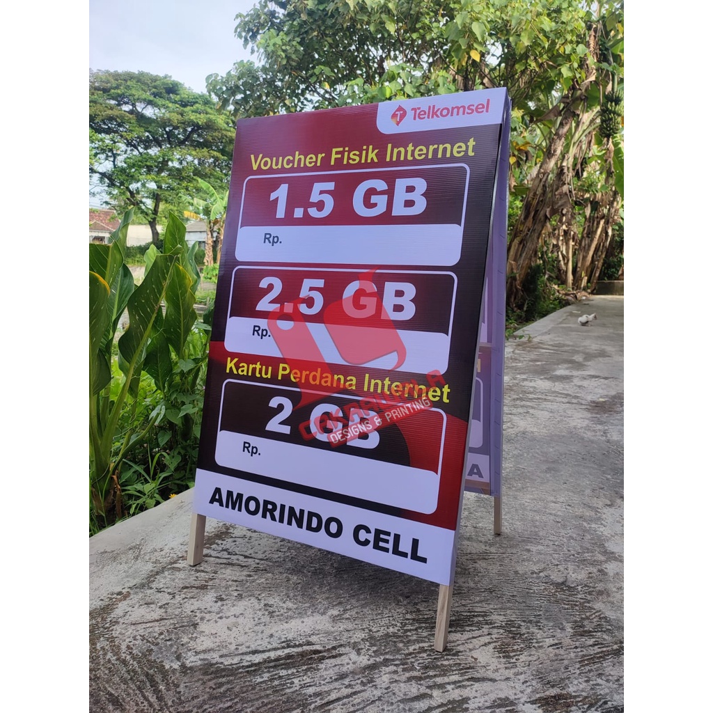 STAND BANNER KAYU 60 X 100 CM - STANDING BANNER KAYU - PAPAN JUALAN PROMOSI JALAN OUTDOOR