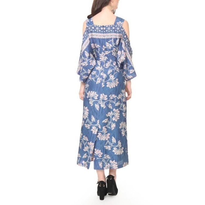 SALE - DRESS BATIK SUTRA BIRU WANITA