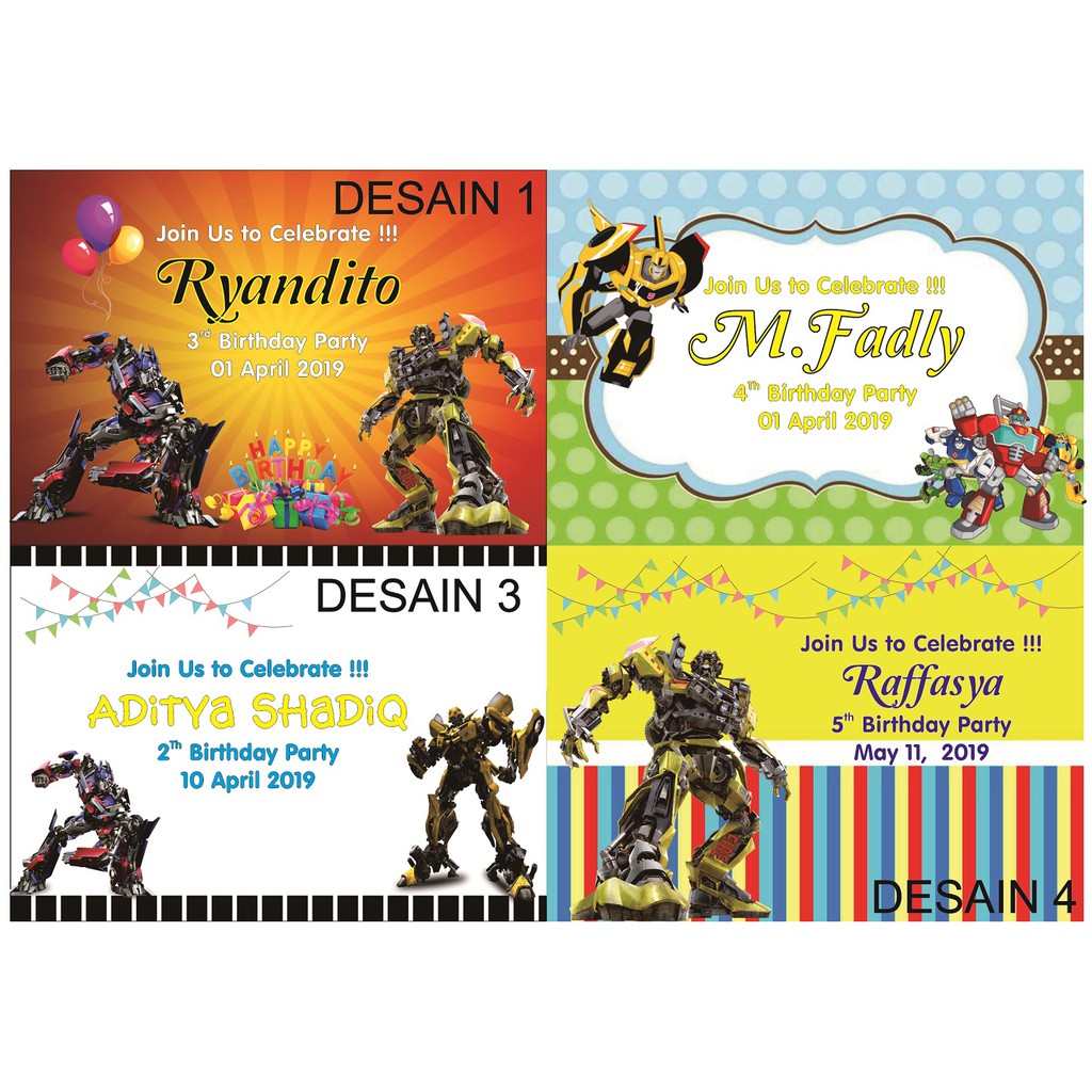 

STIKER LABEL GOODIE BAG BENTO MOTIF TRANFORMER