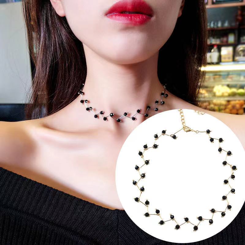 Kalung Choker Desain Bintang Aksen Mutiara Gaya Korea