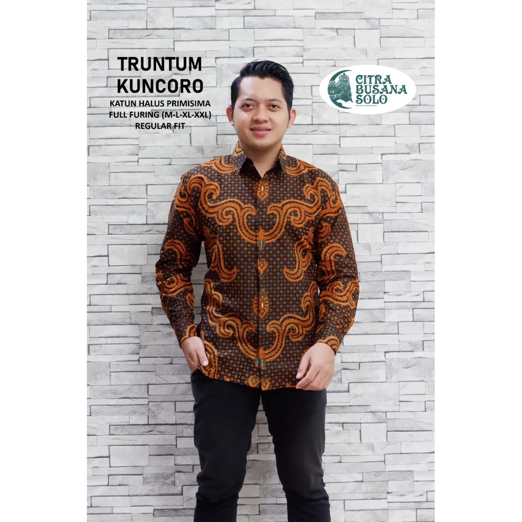 TRUNTUM KUNCORO Kemeja Batik Pria Full Furing Bahan Katun Primisima