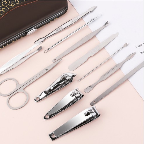 Gunting Kuku Set 12 Nail Art Set Tools Manicure Kit Pedicure Set Perawatan Kuku DL32