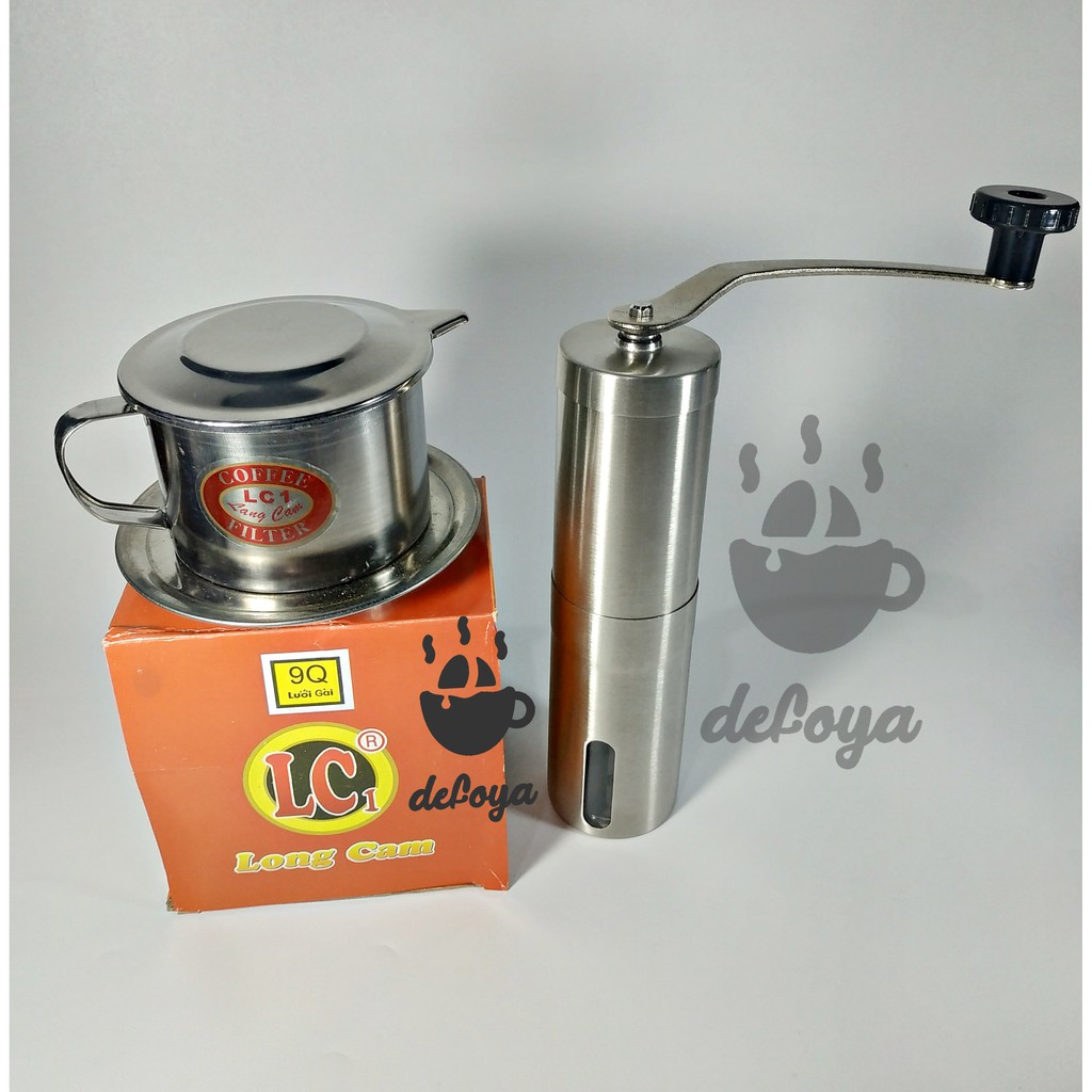 Paket Alat Kopi Grinder Manual & Vietnam Drip JUMBO XL
