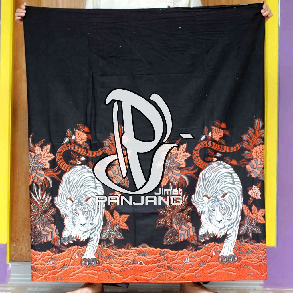 Panjang Jimat - Sarung Batik Macan - Sarung Batik Pria Sarung Batik Macan Putih - Sarung Sarung Bati