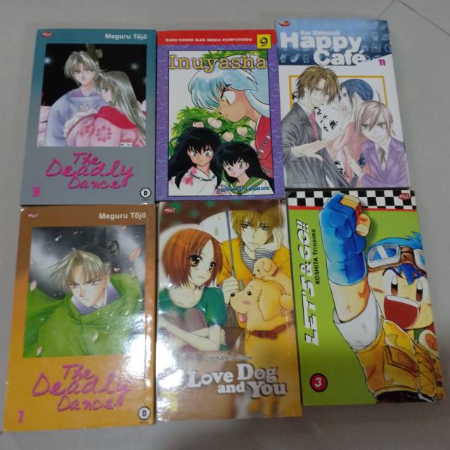 KOMIK THE DEADLY DANCE, INUYASHA, I LOVE DOG AND YOU, HAPPY CAFE DAN LETS GO