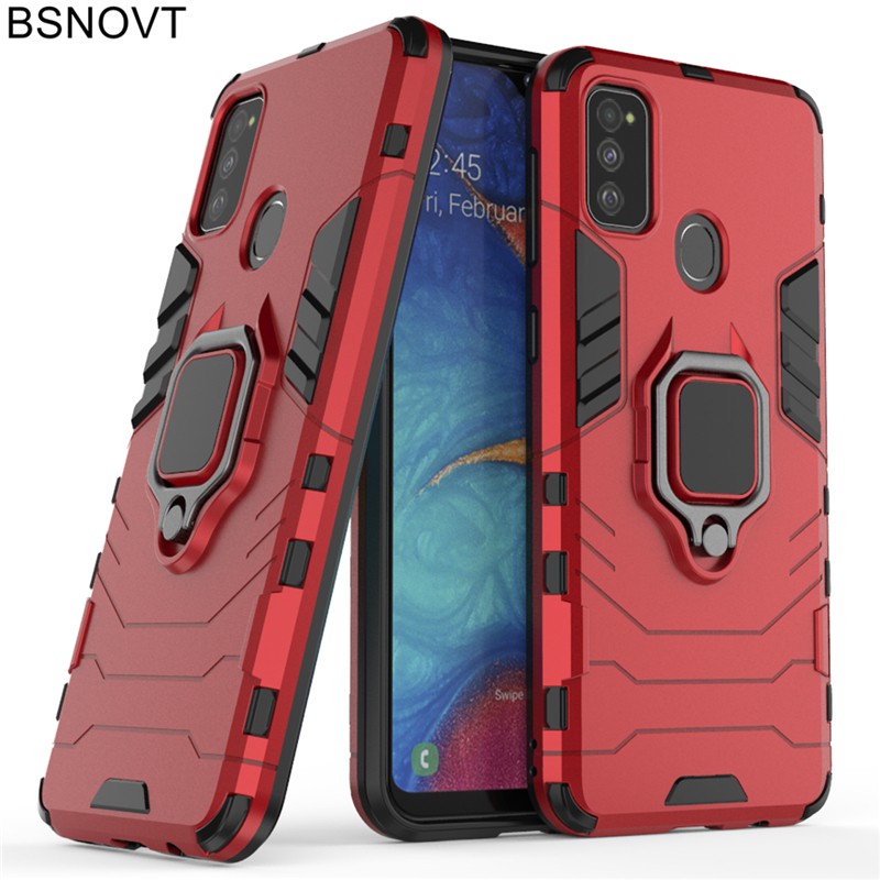 Hard Case Samsung M21 - Casing Samsung M21 Case Premium Ring Armor