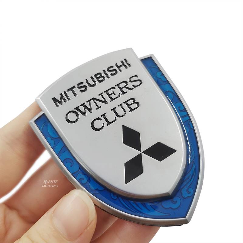 1 x Metal Mitsubishi Club Owners Auto Car Side Rear Decorative Emblem Badge Sticker Decal