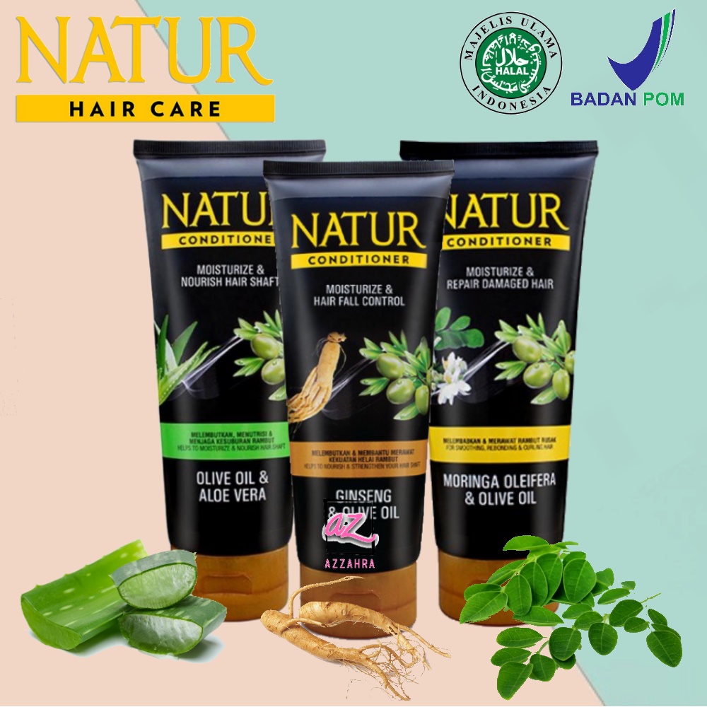 Natur Conditioner Olive Oil &amp; Aloe Vera | Ginseng &amp; Olive Oil | Moringa Oliefera &amp; Olive Oil - 165ml