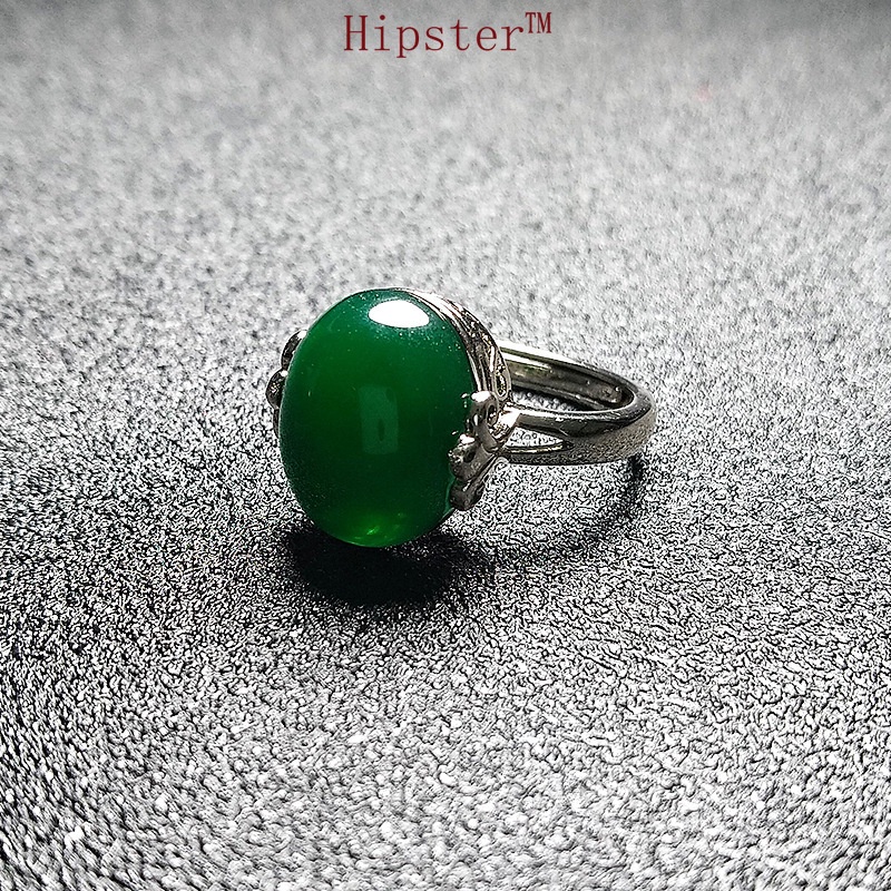 Hot Sale Elegant Temperament Entry Lux Inlaid round Pomegranate Red Adjustable Ring