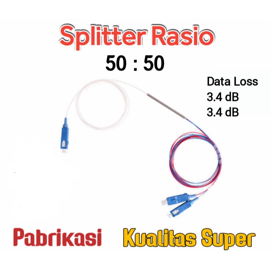 Splitter Ratio Fiber Optic 50:50