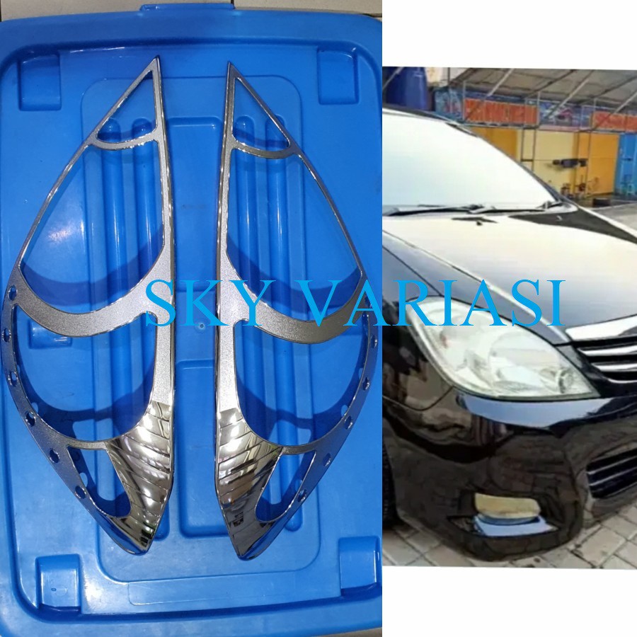 Garnish Garnis Head Lamp Lampu Depan Chrome Innova New Lama 2005 - 2011