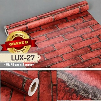 Wallpaper Dinding Motif BATA MERAH EKSPOS LUX-27 Walpaper Murah Dekorasi Tembok Dapur Rumah Cafe Res