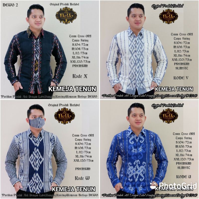 Kemeja Tenun Eksklusif Lengan Panjang/Kemeja Tenun Motif Terbaru/Kemeja Tenun Model Terbaru