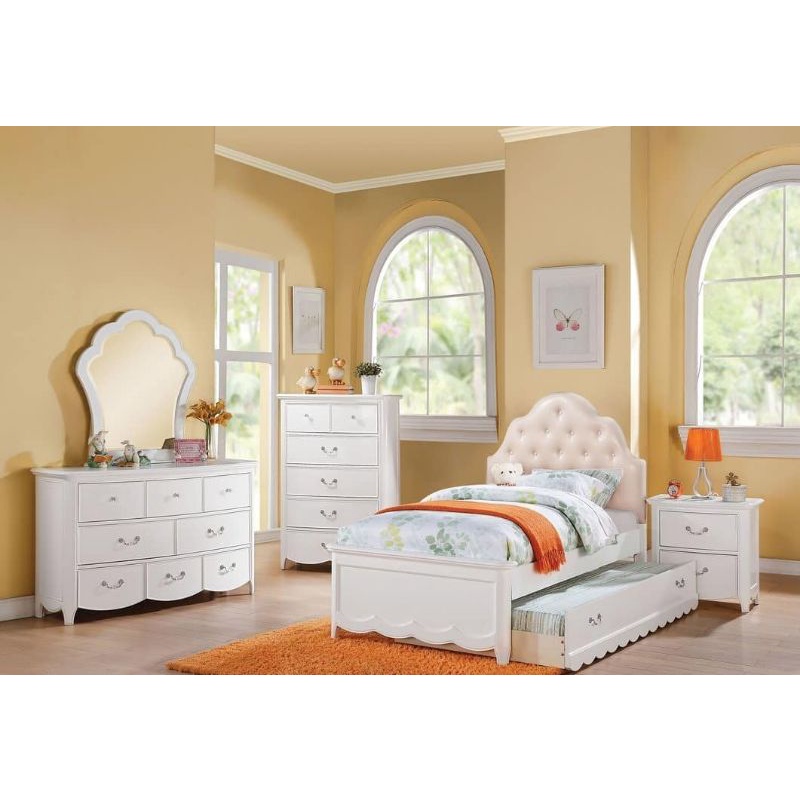 PROMO SET KAMAR TIDUR ANAK MINIMALIS UKIR PUTIH DUCO