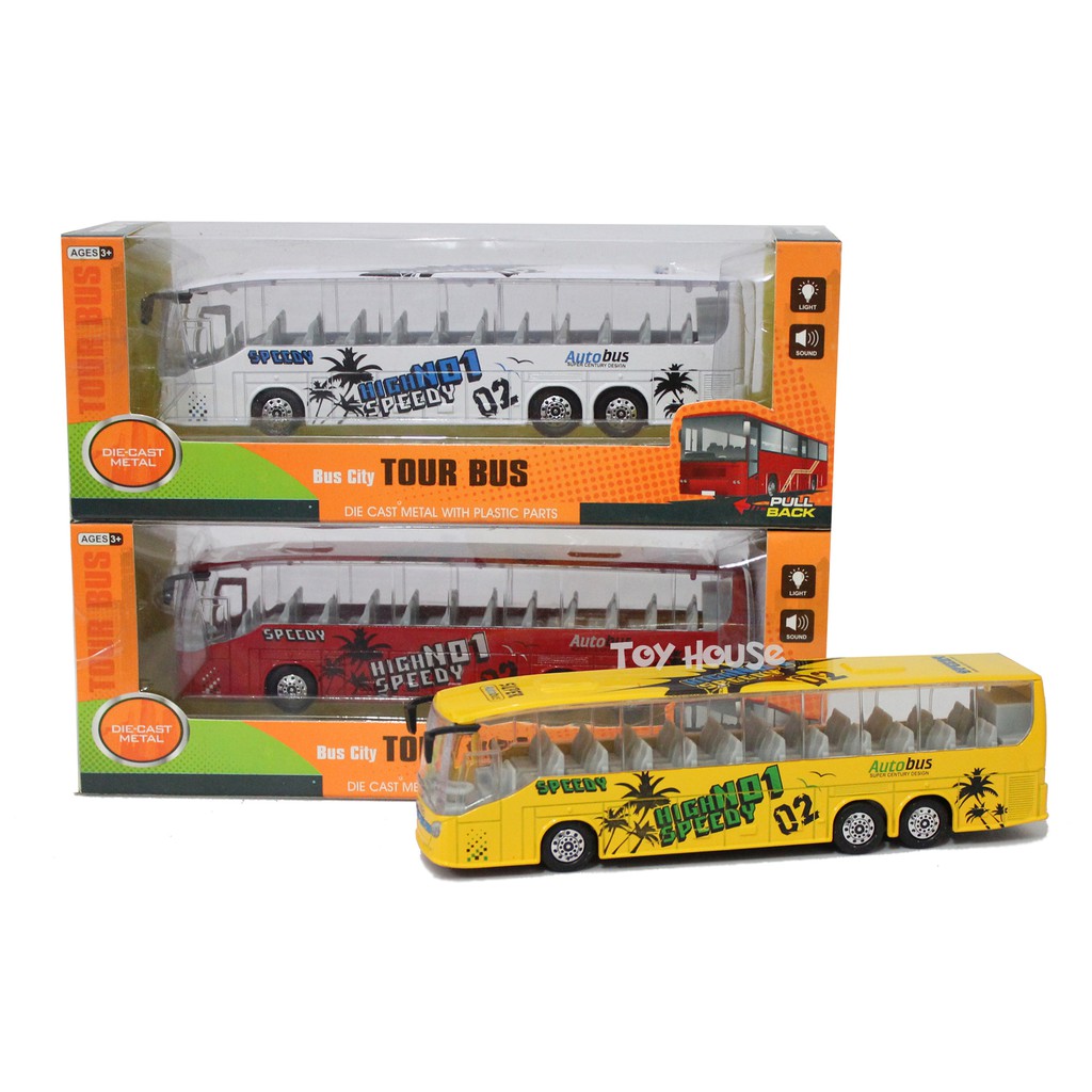 DIECAST MINIATUR BUS - DIE CAST METAL CITY TOUR BUS SKALA 1:43