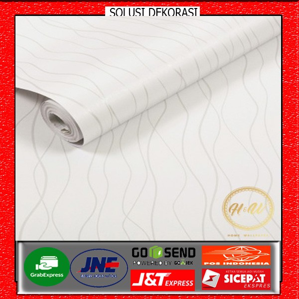 SOLUSIDEKORASI-PROMO WALLPAPER STIKER DINDING MURAH MOTIF ULIR PUTIH -ANTI AIR 10Meter