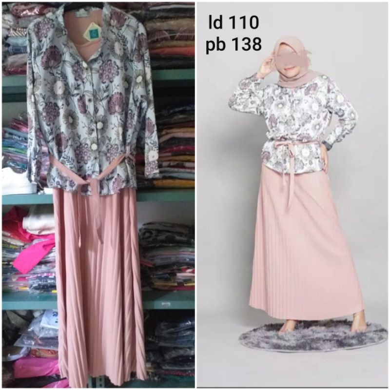 gamis hi fashion bunga plisket