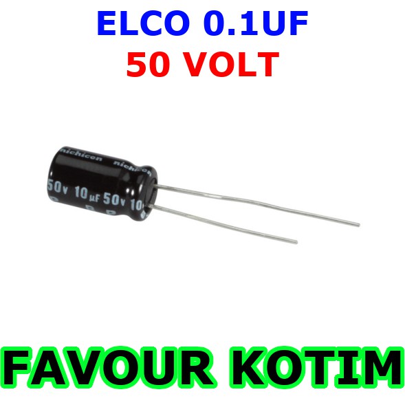 ELCO ELKO 0.1UF 0.1 UF 50V ELECTROLYTE CAPACITOR KAPASITOR FVKOTIM
