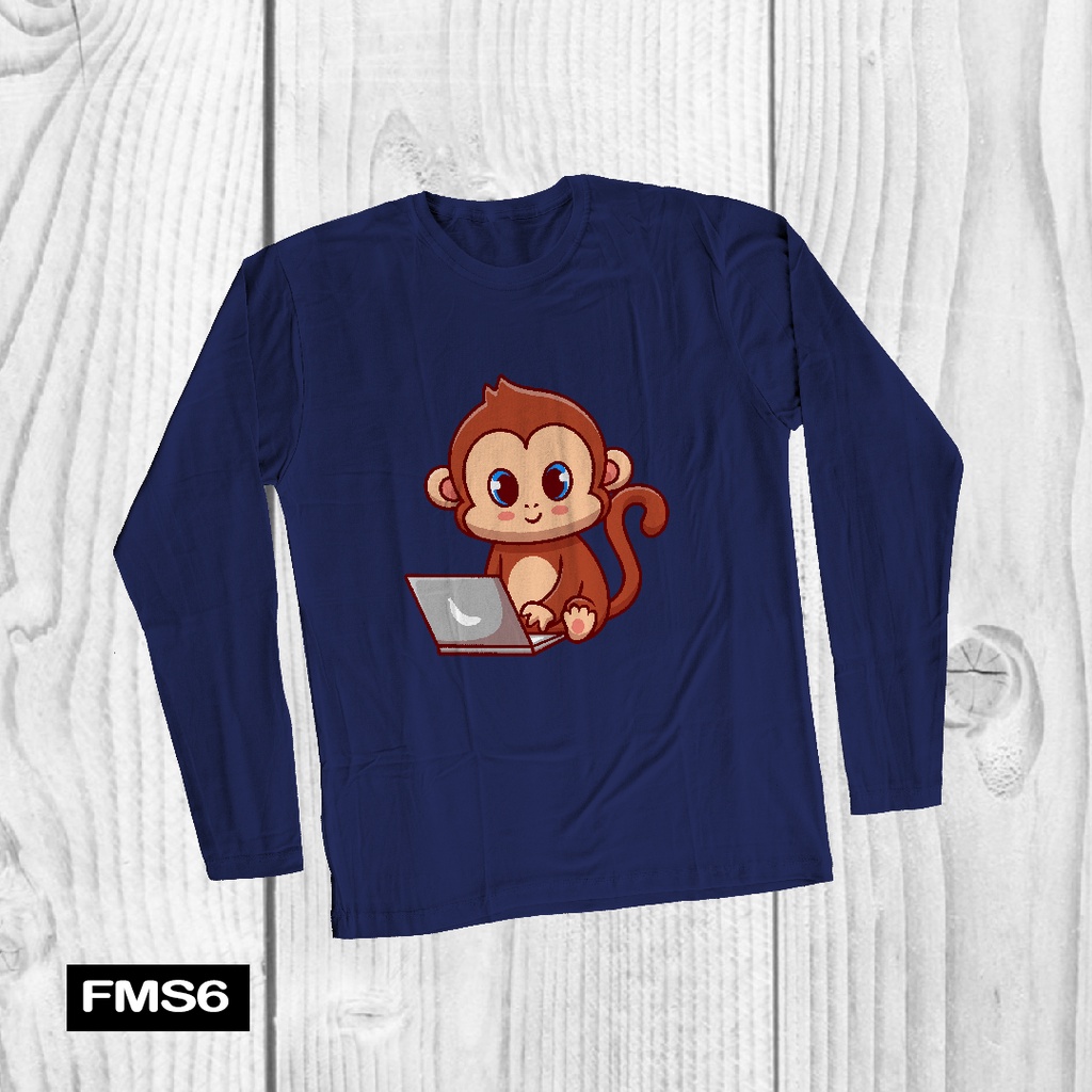 [KAOS] kaos keluarga couple family FMS6 monkey set full color cotton combed lengan panjang murah stylish