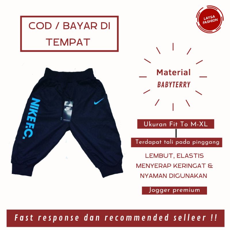 COD Celana Joger Jogger 3/4 Tanggung Dewasa Pendek Sport Grade Ori Celana Joger Pants Pendek Training Celana Joger Jogger Pants Sweatpants Premium Training Trining Futsal Logo Nike Celana Pendek 3/4 Joger Pents Sport Celana Jogger Pendek Bahan Babby Terry