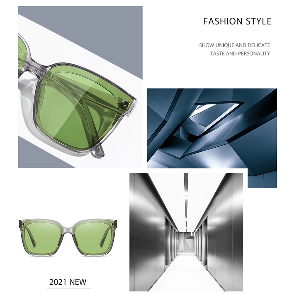 [Bisa Ganti Lensa] Kacamata Hitam Polarized Wanita Pria Cowok Besar Korea Gaya TR90 Frame Kaca Mata Hitam Anti Sinar Matahari UV400 Minus Viendo-8