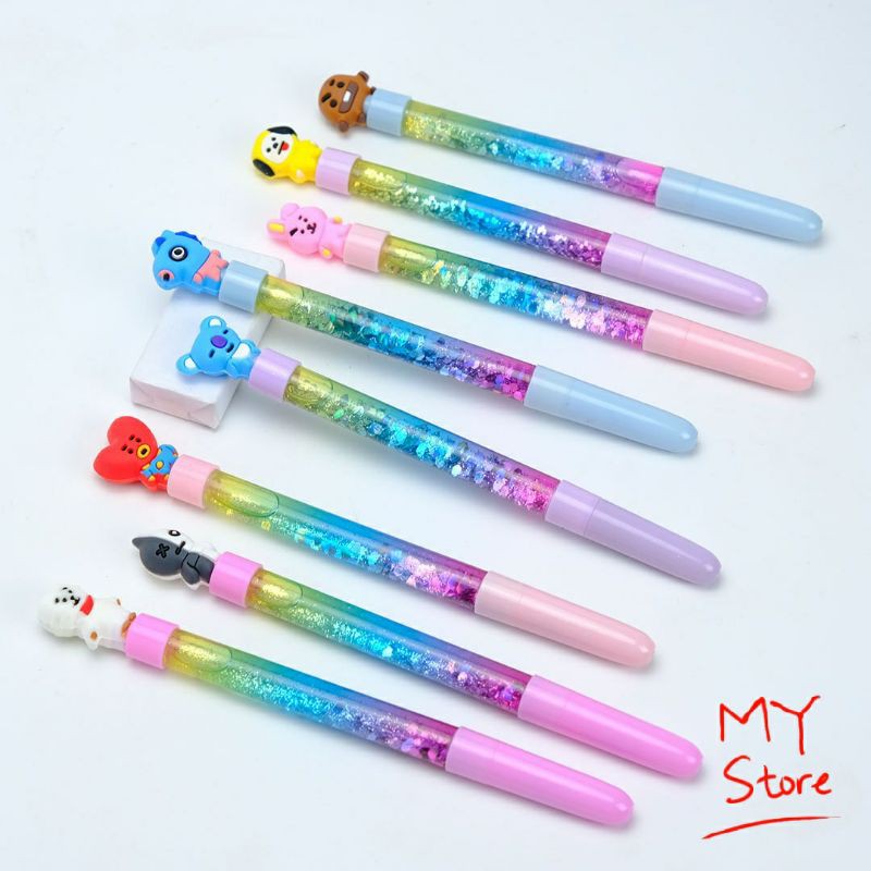 

Pena Air Gliter BTS / BT21 Bolpen Pen Pulpen Gelpen Karakter Gliter