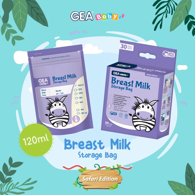 Makassar [HARGA PROMO] GEA Baby Kantong Asi / Milk Bag Safari Edition 120ml Isi 30pcs