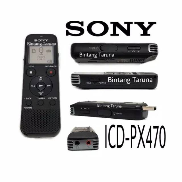Voice Recorder Sony ICD-PX470 Perekam Suara Sony ICD-PX470 Voice Rekorder SONY ICD-PX470