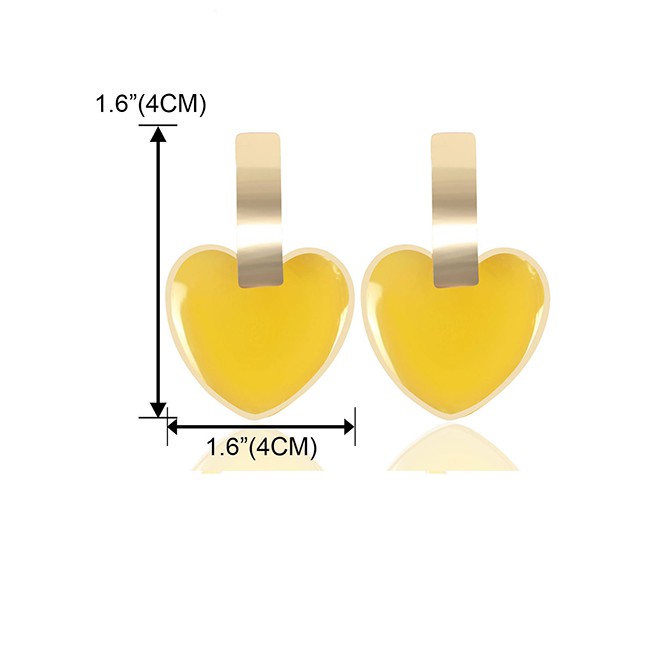 LRC Anting Tusuk Fashion Acrylic Love Earrings F96794