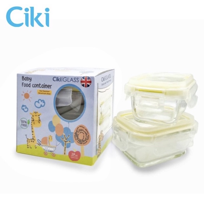 CIKI Glass Baby Food Container Wadah Kaca Makan Mpasi Bayi 150ml Box Penyimpan Makanan Tempat Makan Bayi