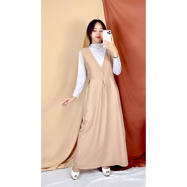 Tq88indonesia Fashion Dress Maxi Terbaru / KEEVA MIDI DRESS Panjang / Outer Wanita / Ootd Kekinian / Outfit Kekinian / Ootd