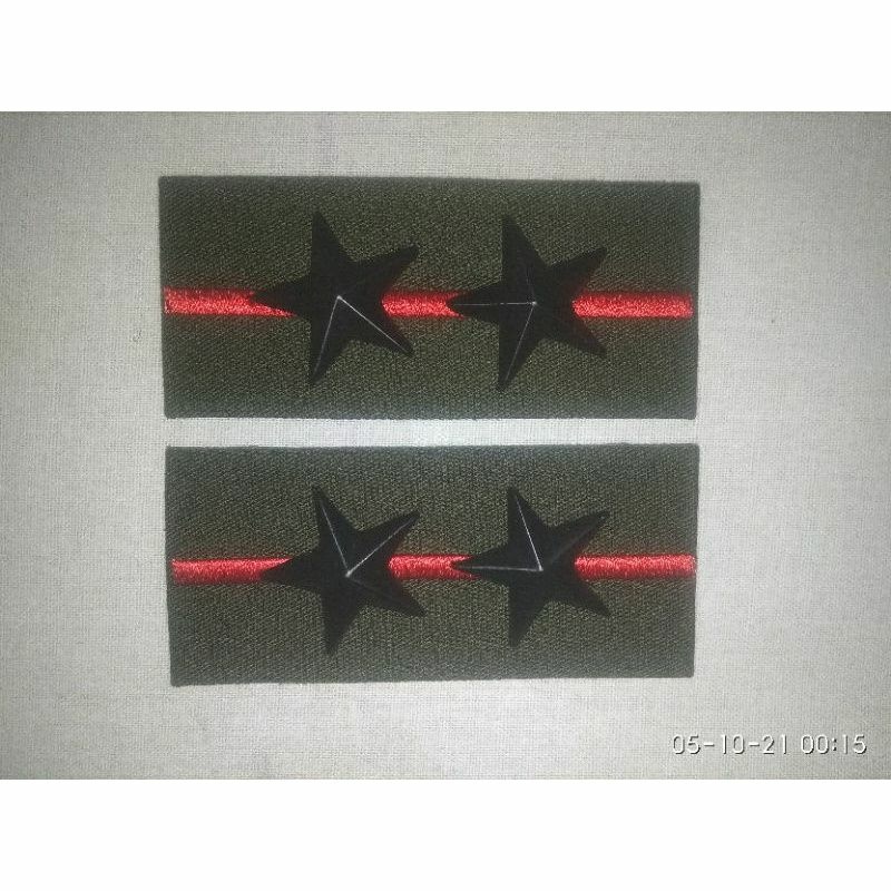 pangkat bintang 2 lis merah untuk baju PDL TNI