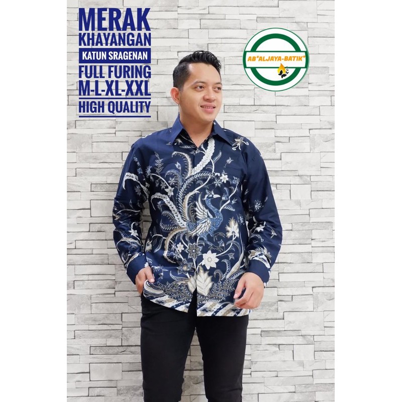 Merak Njoget Kemeja Batik Pria Lengan Panjang Full Furing by Mbatik Store