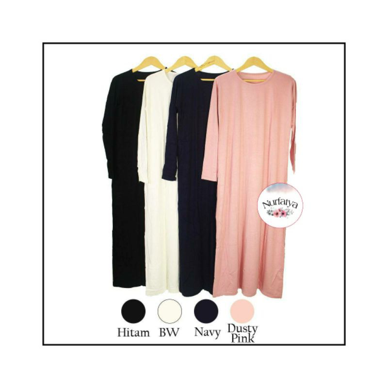 Inner Dress Lengan Panjang Manset Gamis Polos